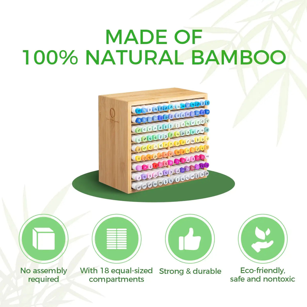 Bamboo Pen and Pencil Organiser for Art Supplies and Stationery