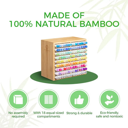 Bamboo Pen and Pencil Organiser for Art Supplies and Stationery