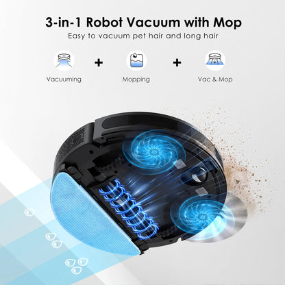 Smart Robot Vacuum Mop Combo 4500Pa with Auto Empty Bin