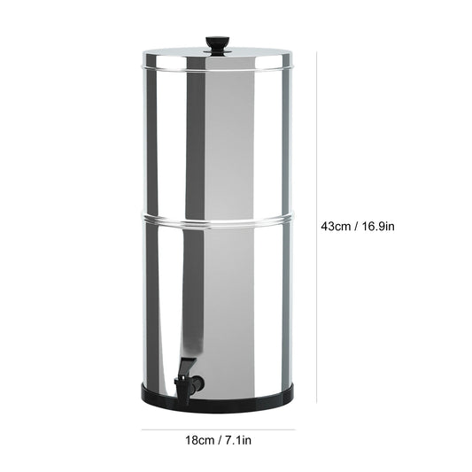 Portable Gravity Water Filtration Bucket with Stand for Outdoor Use