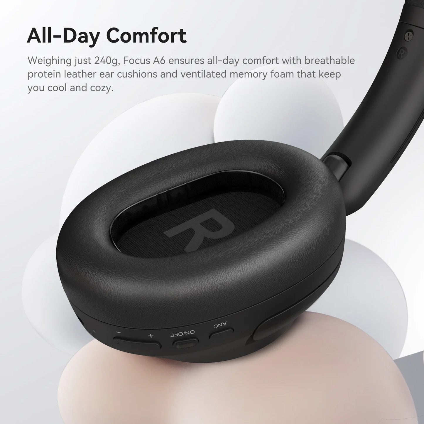 White Rechargeable Bluetooth 6.0 Noise-Cancelling Headset
