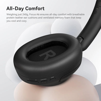 White Rechargeable Bluetooth 6.0 Noise-Cancelling Headset
