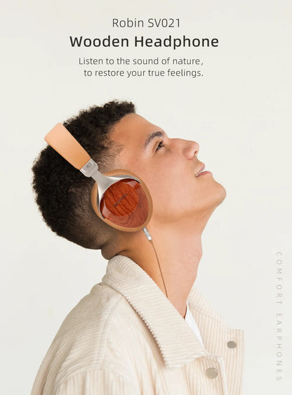 Brown Wooden Closed-Back Audiophile Headset