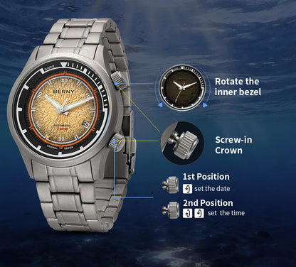 Dial Dive Watch 20ATM Automatic Sapphire