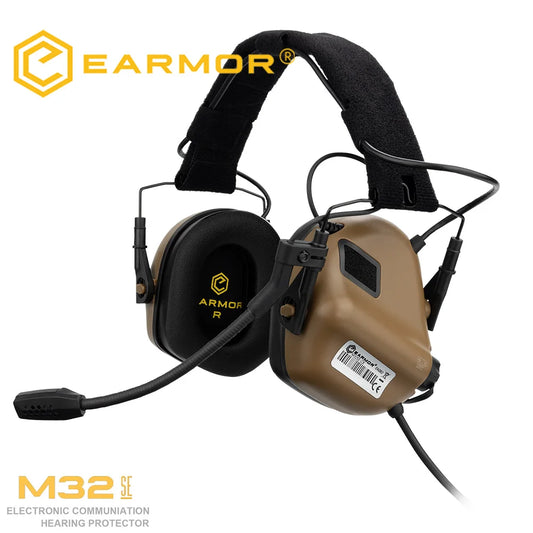 Electronic Hearing Protection Headset with Helmet Rail Adapter