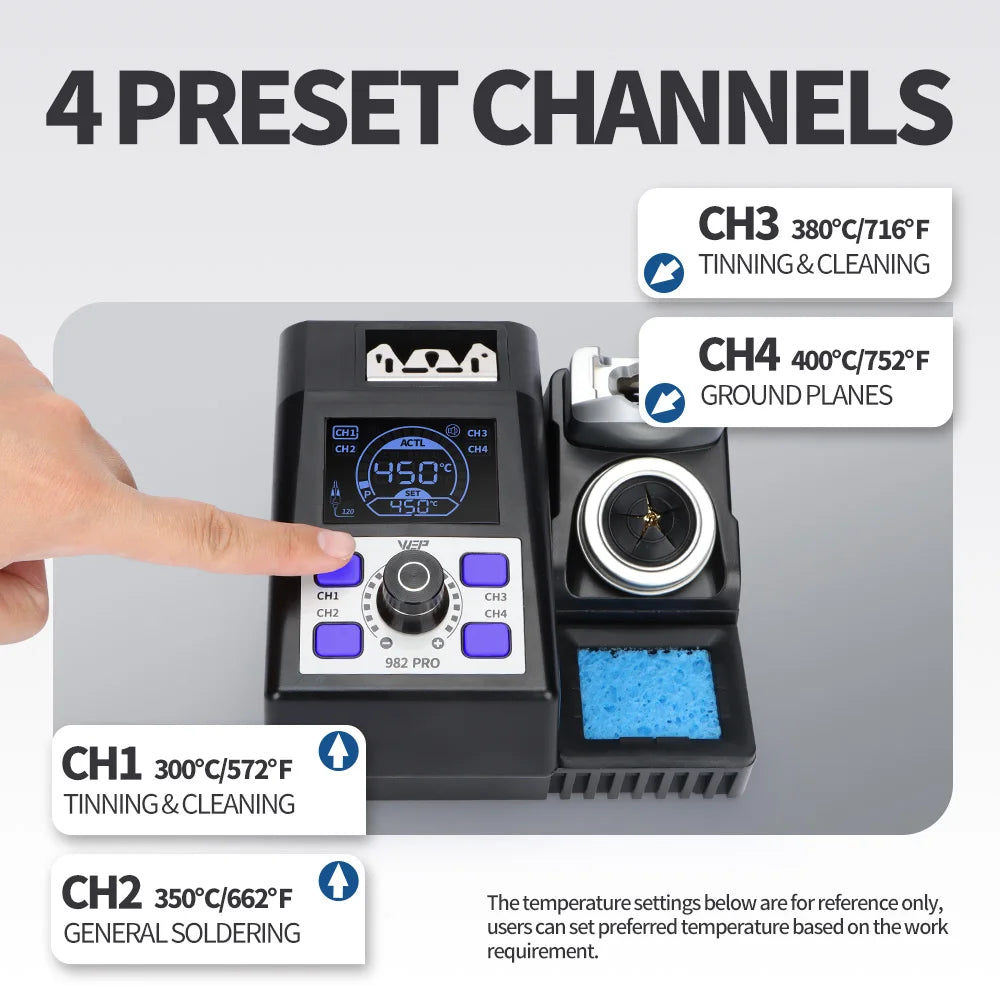 Portable 982 Pro Desoldering Tweezers Rework Station for Micro Parts