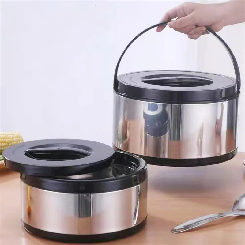 Stainless Steel Fresh-Keeping Pot Set 2L–8L Black
