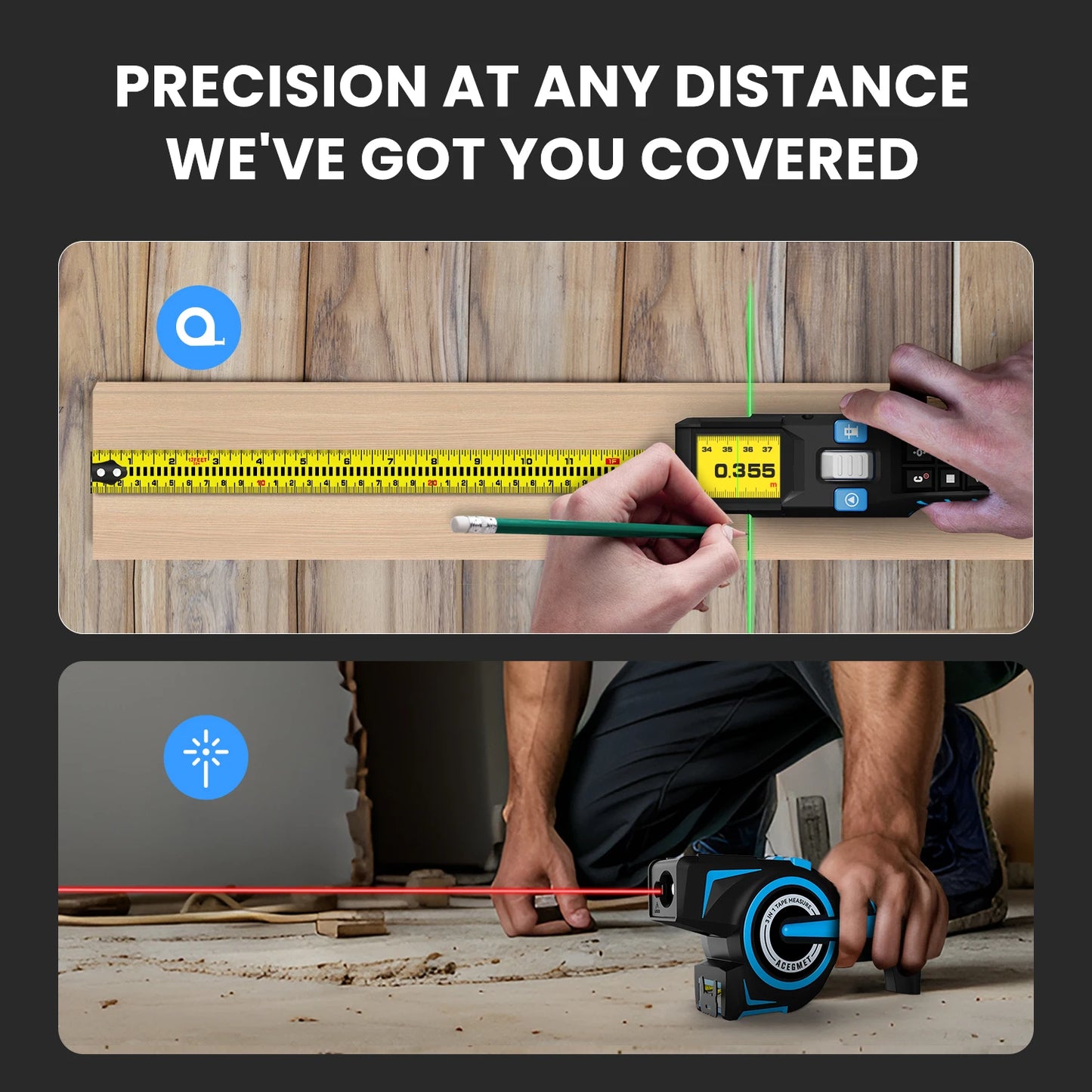 100m Laser Distance Meter with Bluetooth and Green Laser