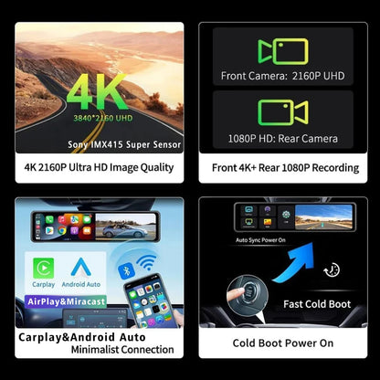 Smart 4K Dash Cam with Android Auto and 32GB