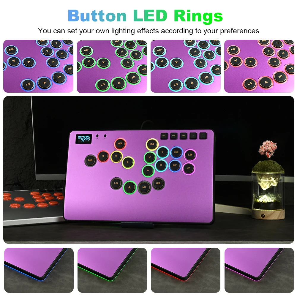 Magnetic Leverless Arcade Controller CNC Aluminum Purple