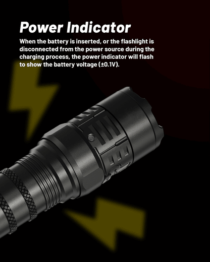 3000 Lumen USB C Tactical Flashlight with Long Range Beam