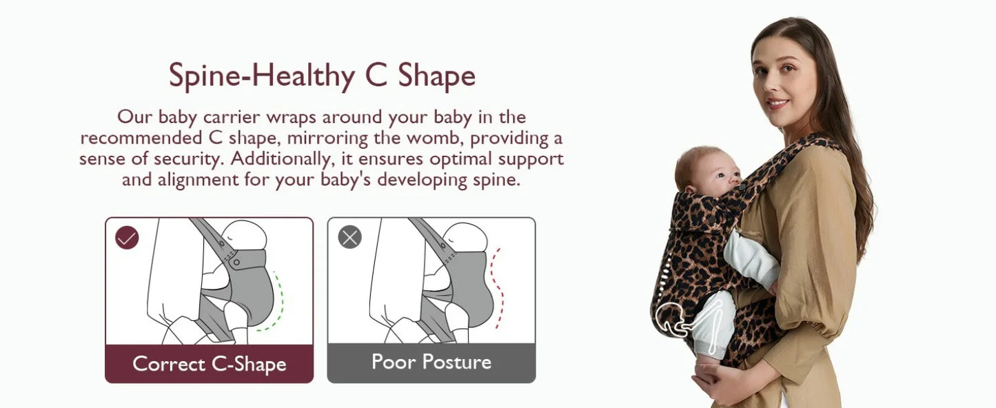 Breathable Newborn Baby Carrier 7–20kg Leopard
