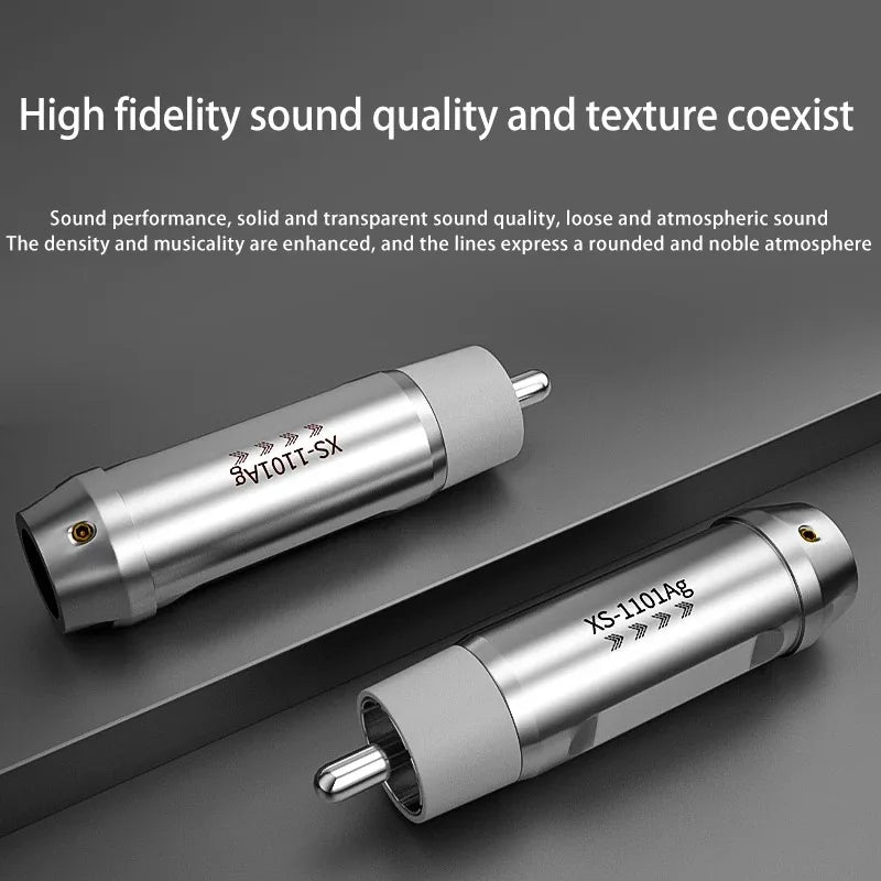 Silver RCA Plug Connectors DIY Cable 4pcs 7.5mm