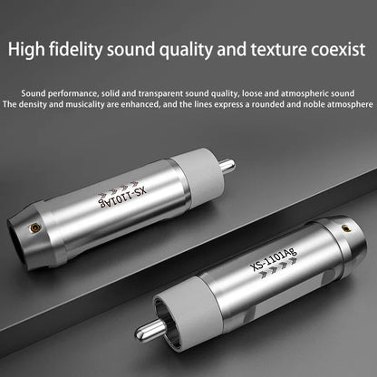 Silver RCA Plug Connectors DIY Cable 4pcs 7.5mm