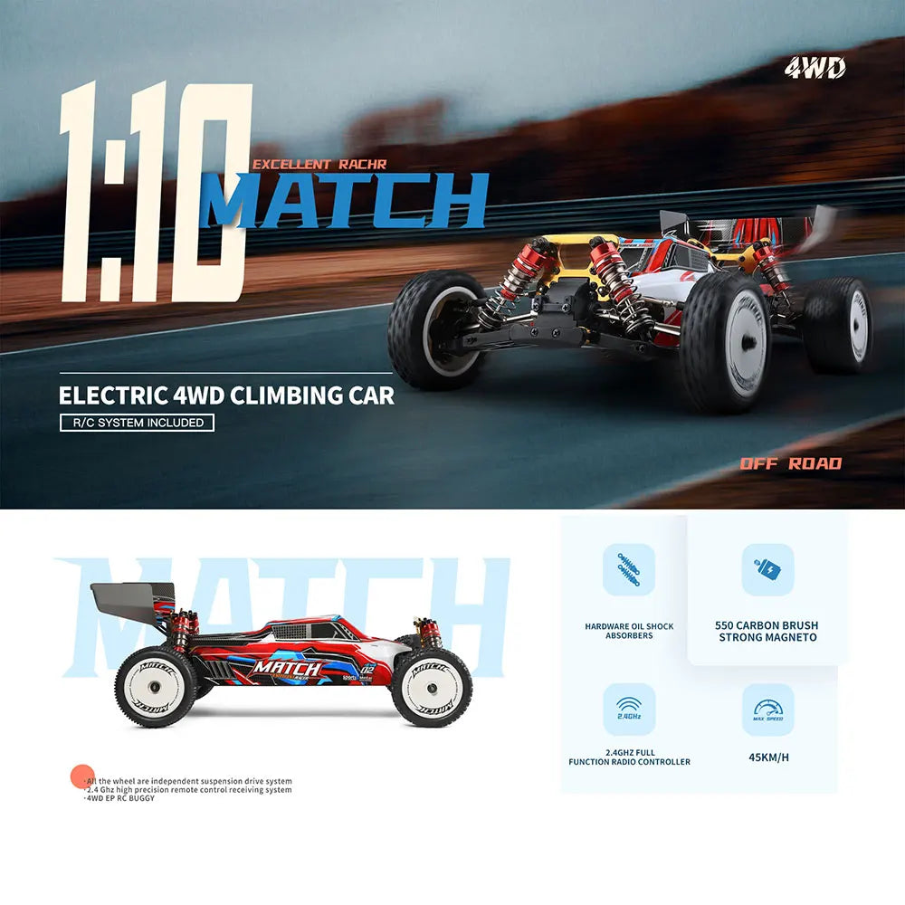 1/10 4WD RC Car High-Speed Drift 45km/h