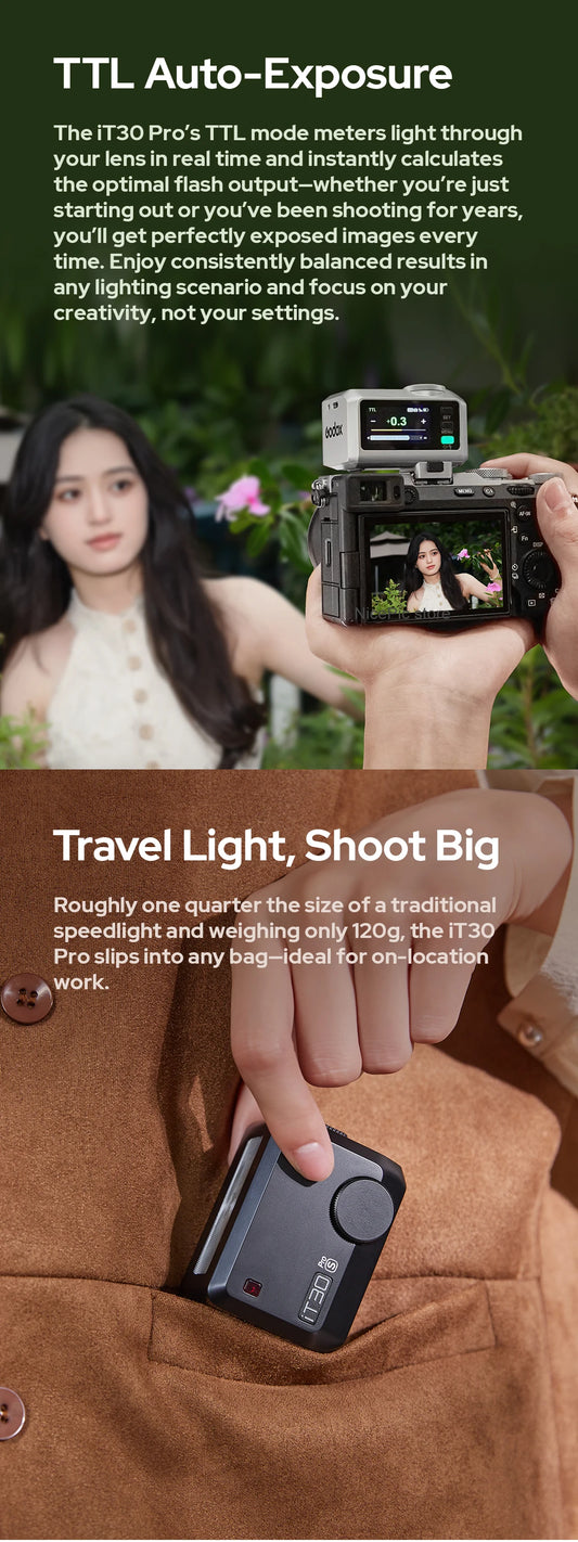 Compact Wireless TTL Camera Flash Silver for Sony