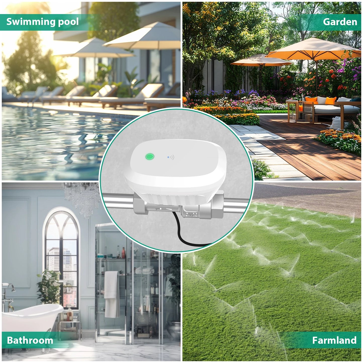 Smart WiFi DN20 Water Meter with Flow and Temperature Control