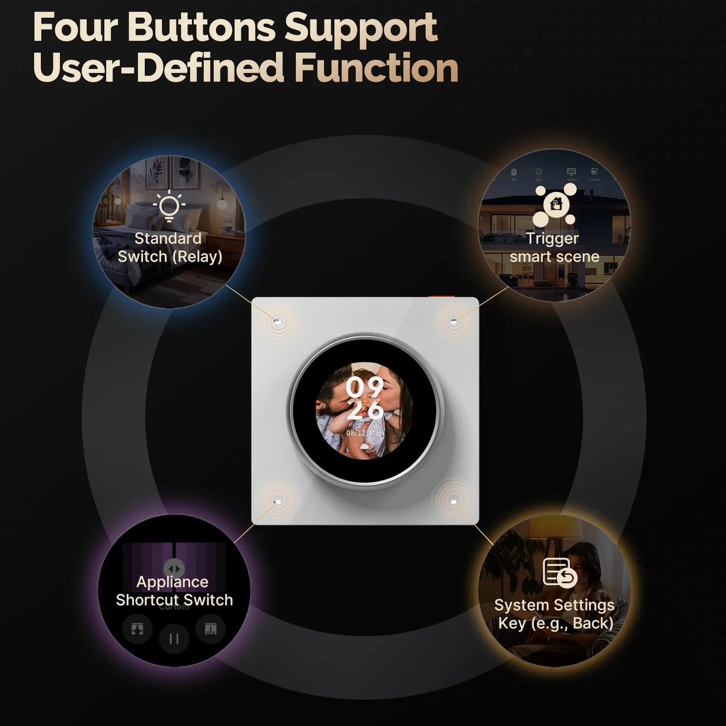 Smart WiFi Knob with Touch Rotate and Scene Control