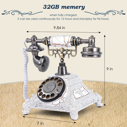 Retro White Wedding Phone Audio Guest Book with Recording Function