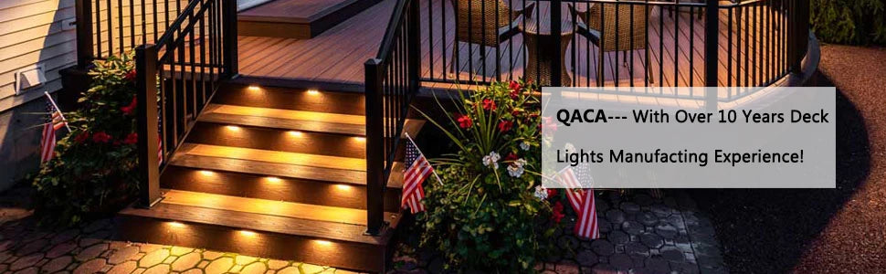 10 Pack White LED Outdoor Deck and Stair Lighting Set