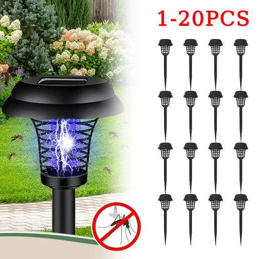 10pcs Outdoor Solar Insect Zappers with LED Light for Camping