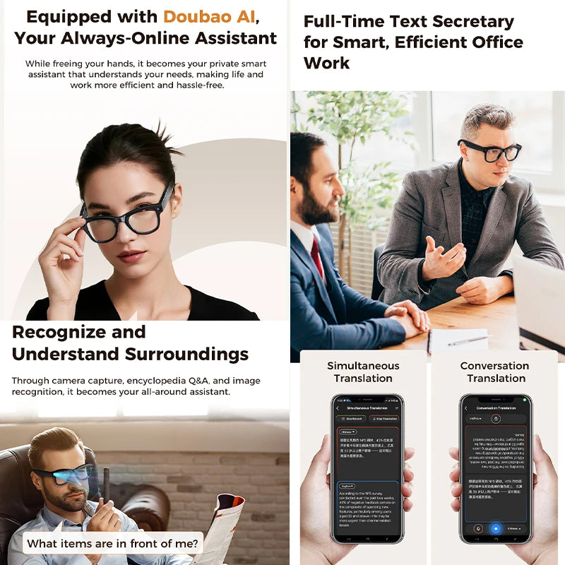 4K AI Smart Glasses 32GB Bluetooth Voice Assistant Camera