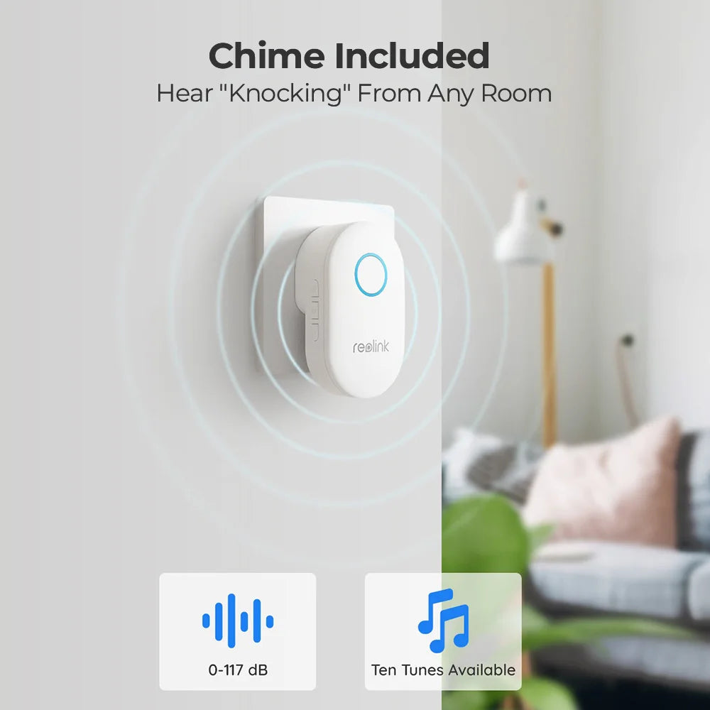 2K Smart Video Doorbell with Chime and Motion Alerts