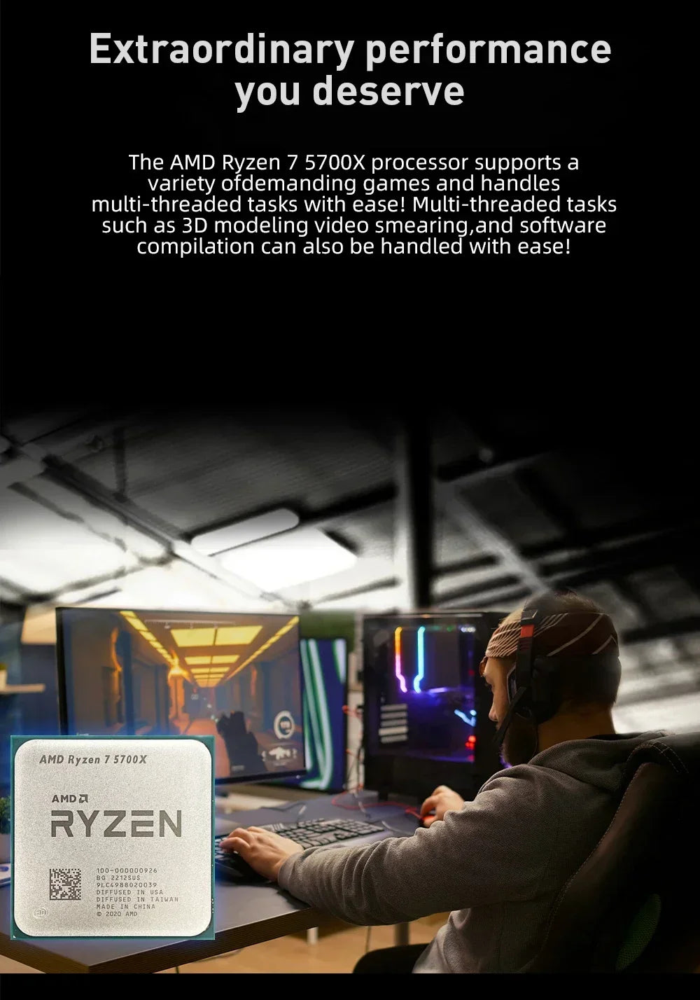 AMD Ryzen 7 5700X 8 Core 16 Thread CPU Processor