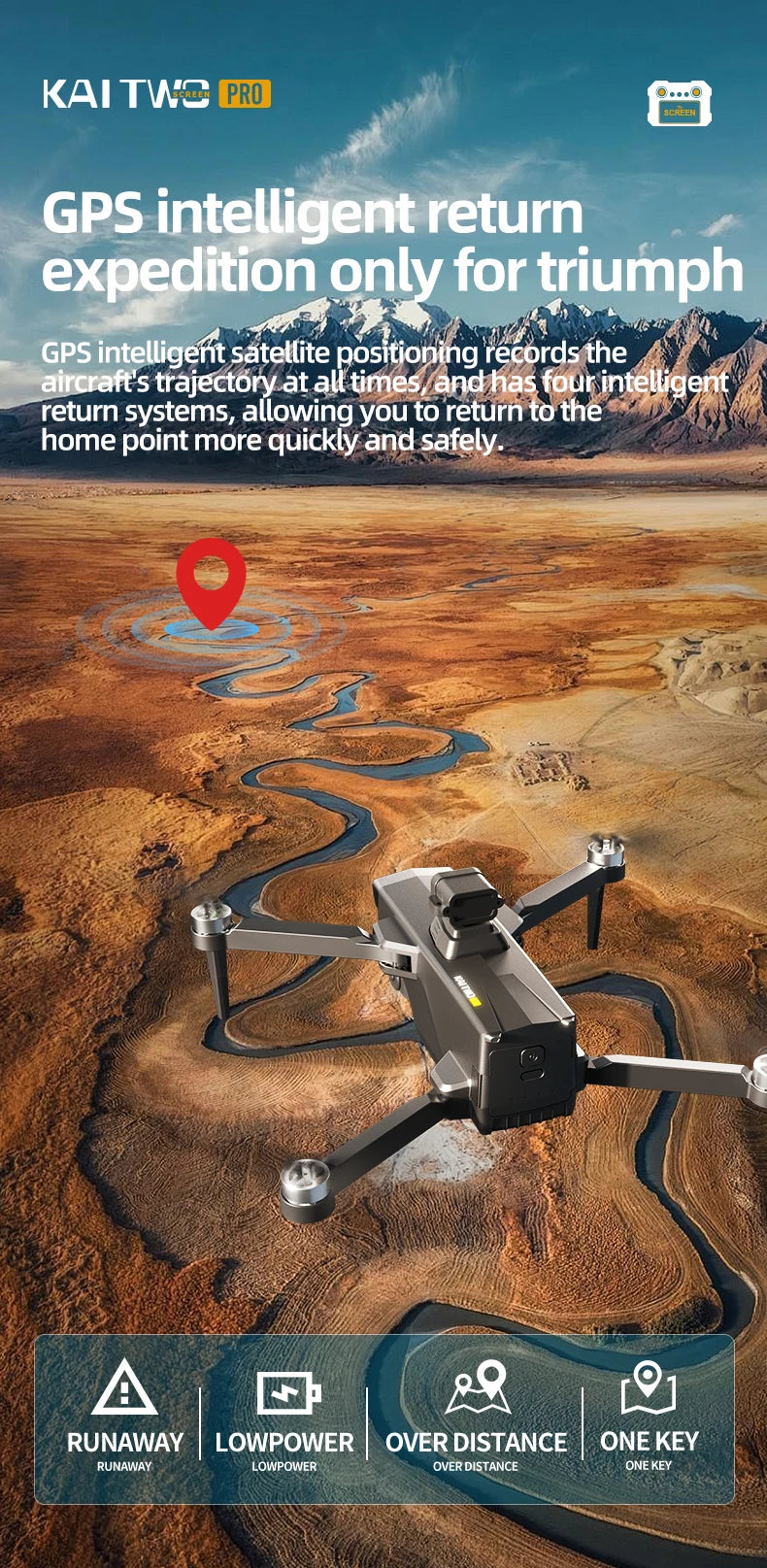 4K GPS Drone with Long Flight Time and Stable Camera