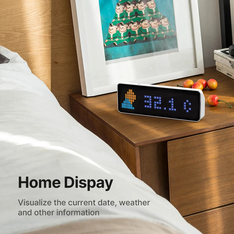 Smart Pixel Clock with Weather Display and Notifications