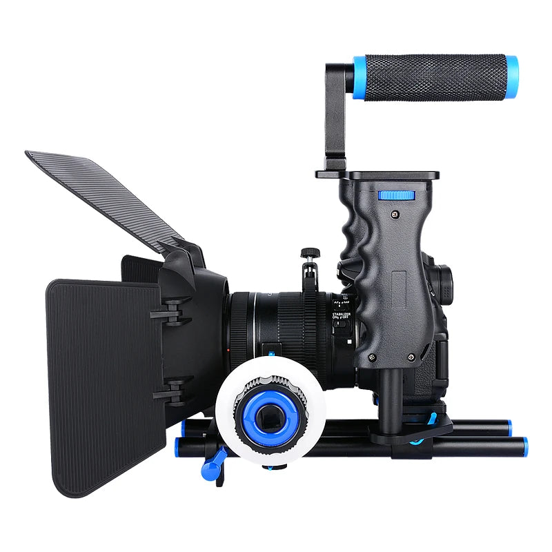 Universal Camera Cage Rig Kit with Grip Handle Cold Shoe