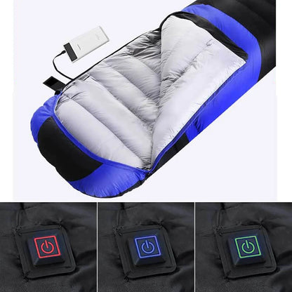 USB Heated Winter Camping Sleeping Bag with 3-Stage Heat