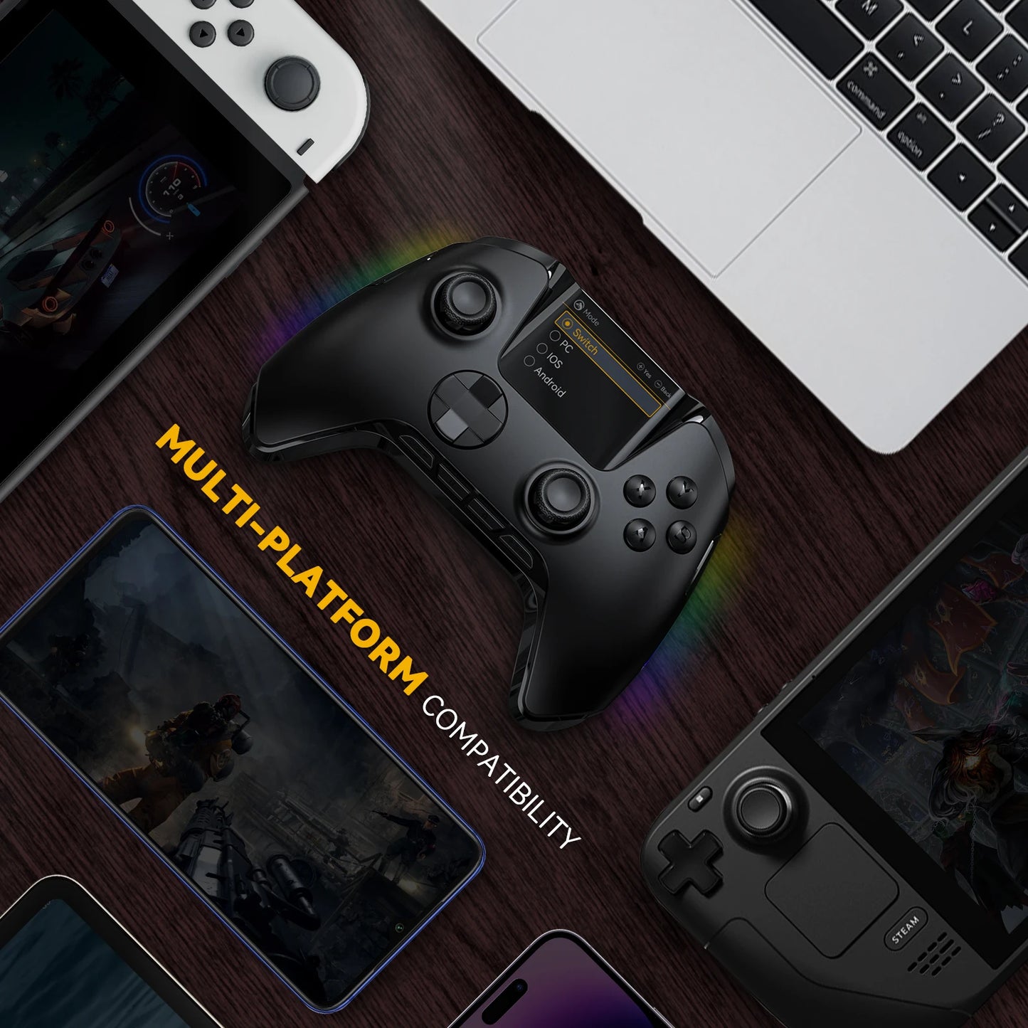 Wireless Hall Effect Gaming Controller with Charging Dock White