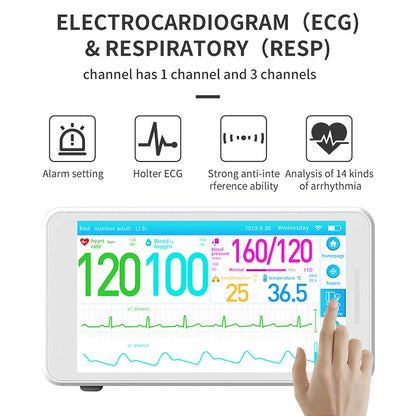 Touch Screen Patient Monitor 6-Parameter with Neonatal Cuff