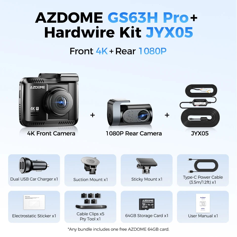 2-Channel 4K+1080P Dash Cam with ADAS