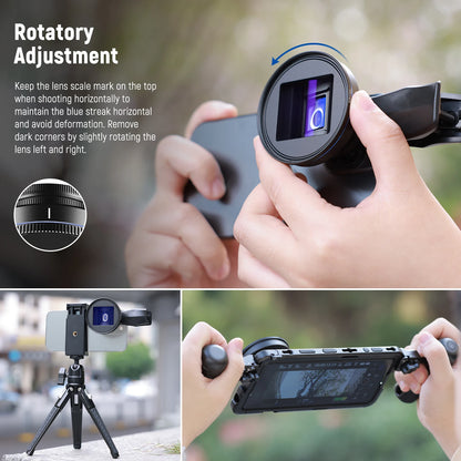 1.55x Blue Anamorphic Phone Lens with 17mm Clip