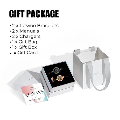 Black & Silver Couple Bracelets Touch & Vibrate