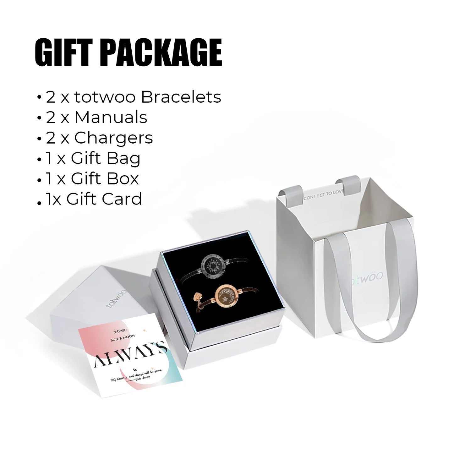 Silver Love Bracelets Light-Up Vibrating Couples Gift