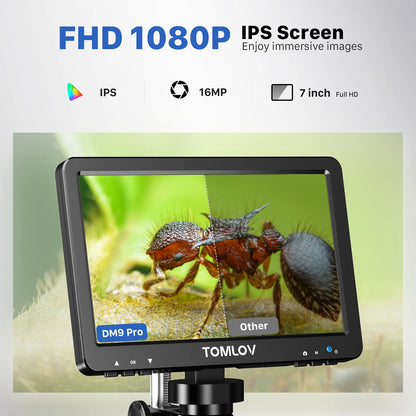 7in IPS HDMI Digital Microscope 16MP 1200X for Soldering