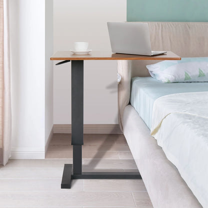 Adjustable Overbed Table with Hidden Wheels and Locking Base