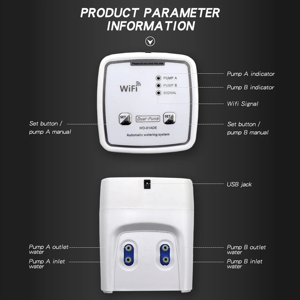 Smart WiFi Drip Irrigation System with Dual Pumps
