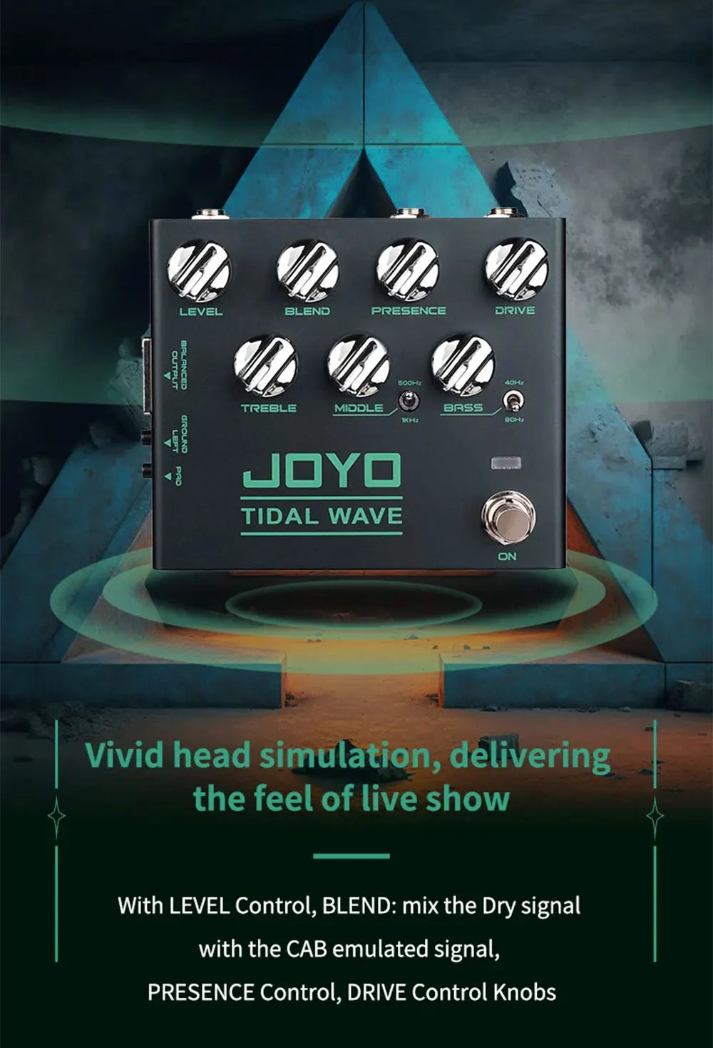 Portable Bass Guitar Pedal Tidal Wave Preamp Effect