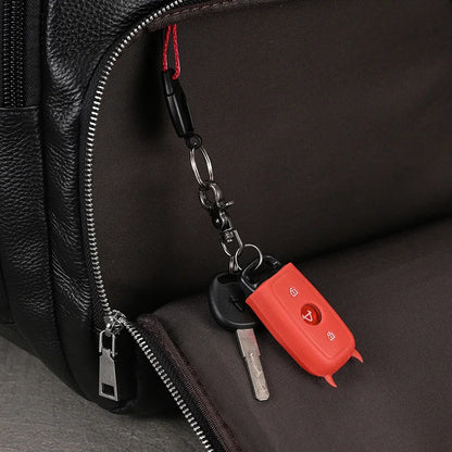 Large Capacity Leather Laptop Backpack with USB Charging