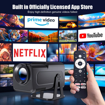 Smart 1080P Portable Projector with WiFi and Bluetooth