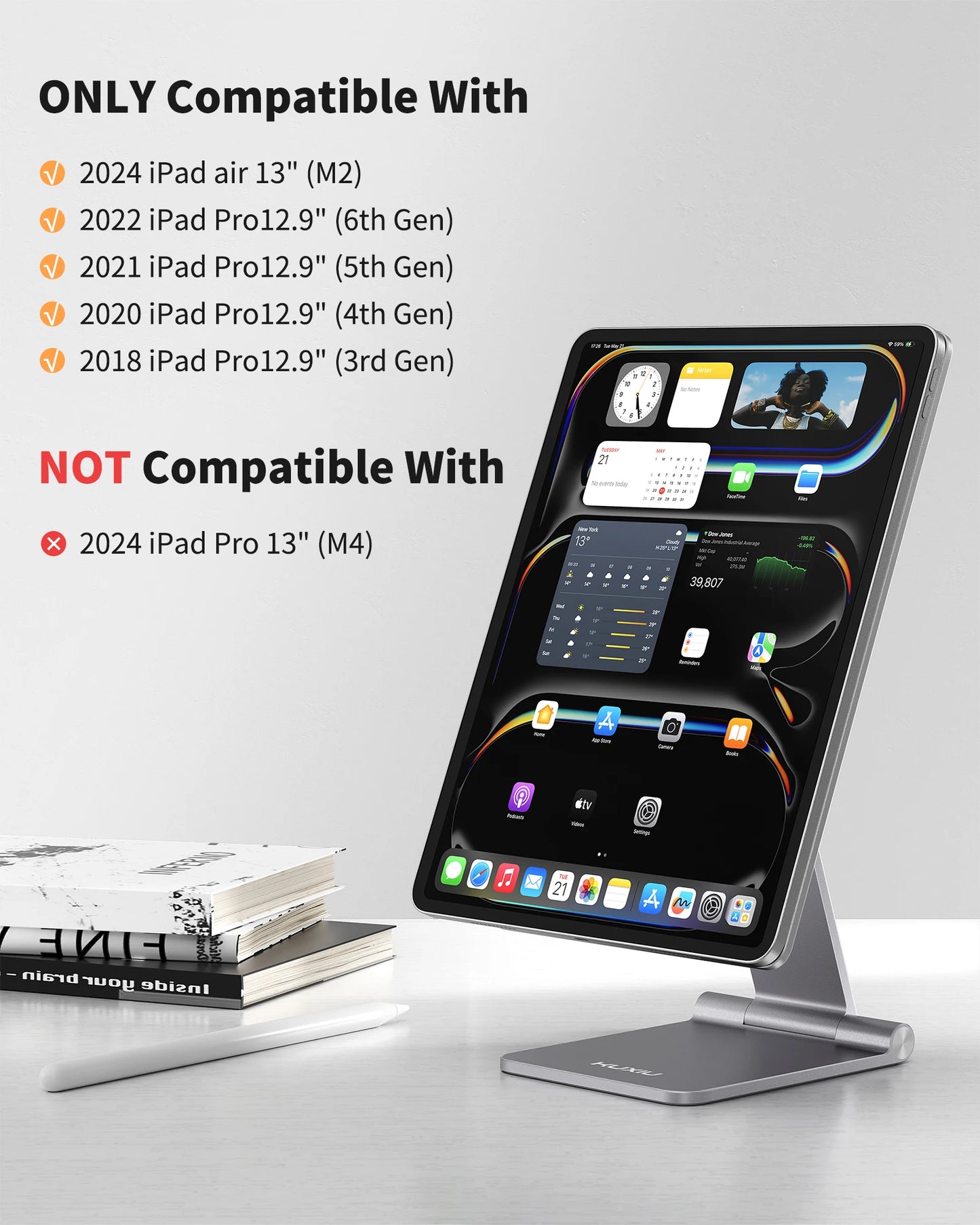 Foldable Magnetic Charging Stand for 12.9 Inch Tablet