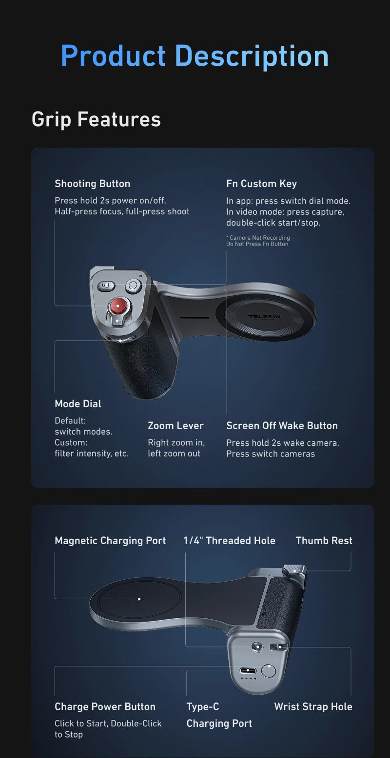 iPhone 17 Pro Phone Case Camera Grip