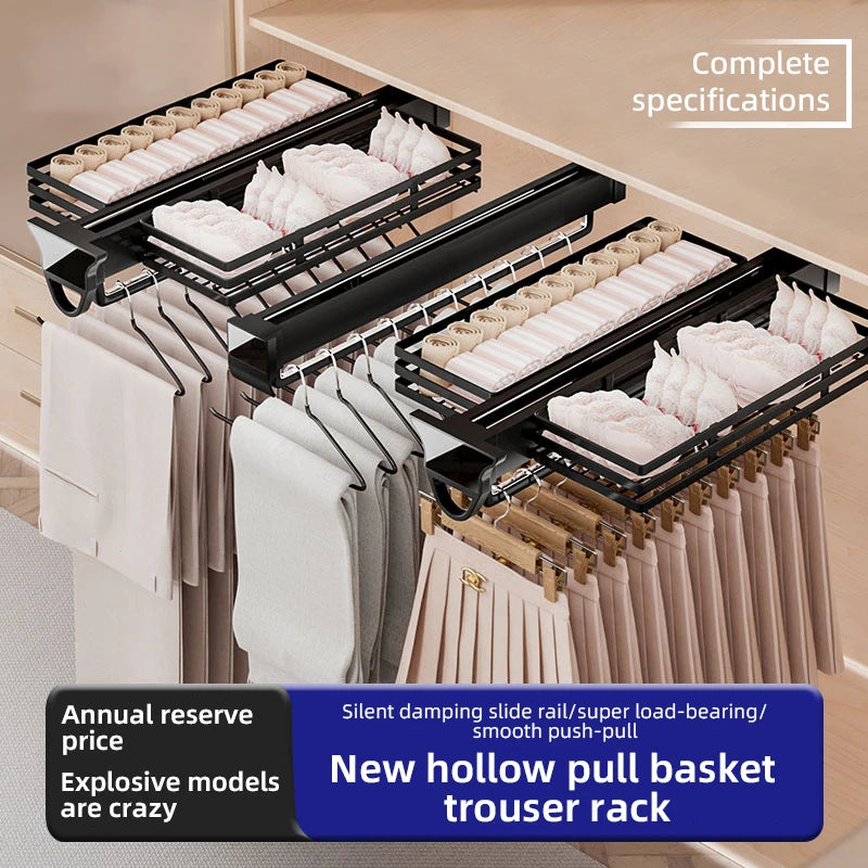 555mm Heavy Duty Pull-Out Pants Rack Soft Close