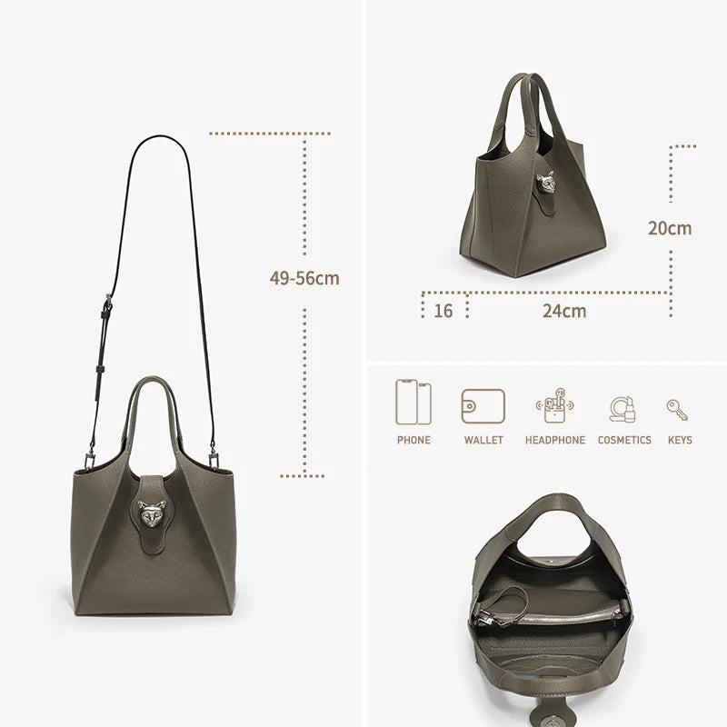 Stylish Creamy Leather Tote for Daily Use