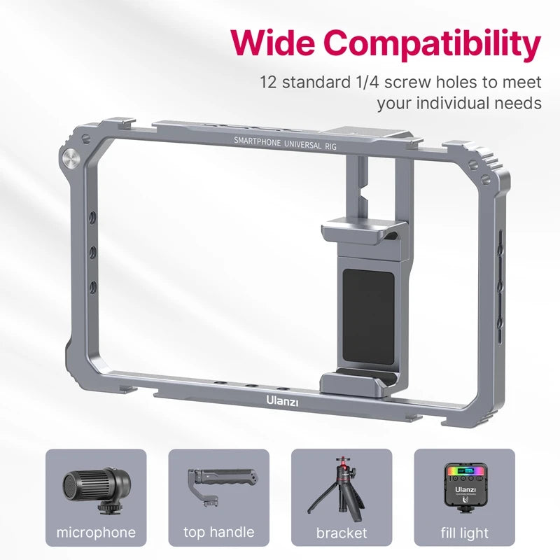Universal Smartphone Video Rig Cage with Handgrip