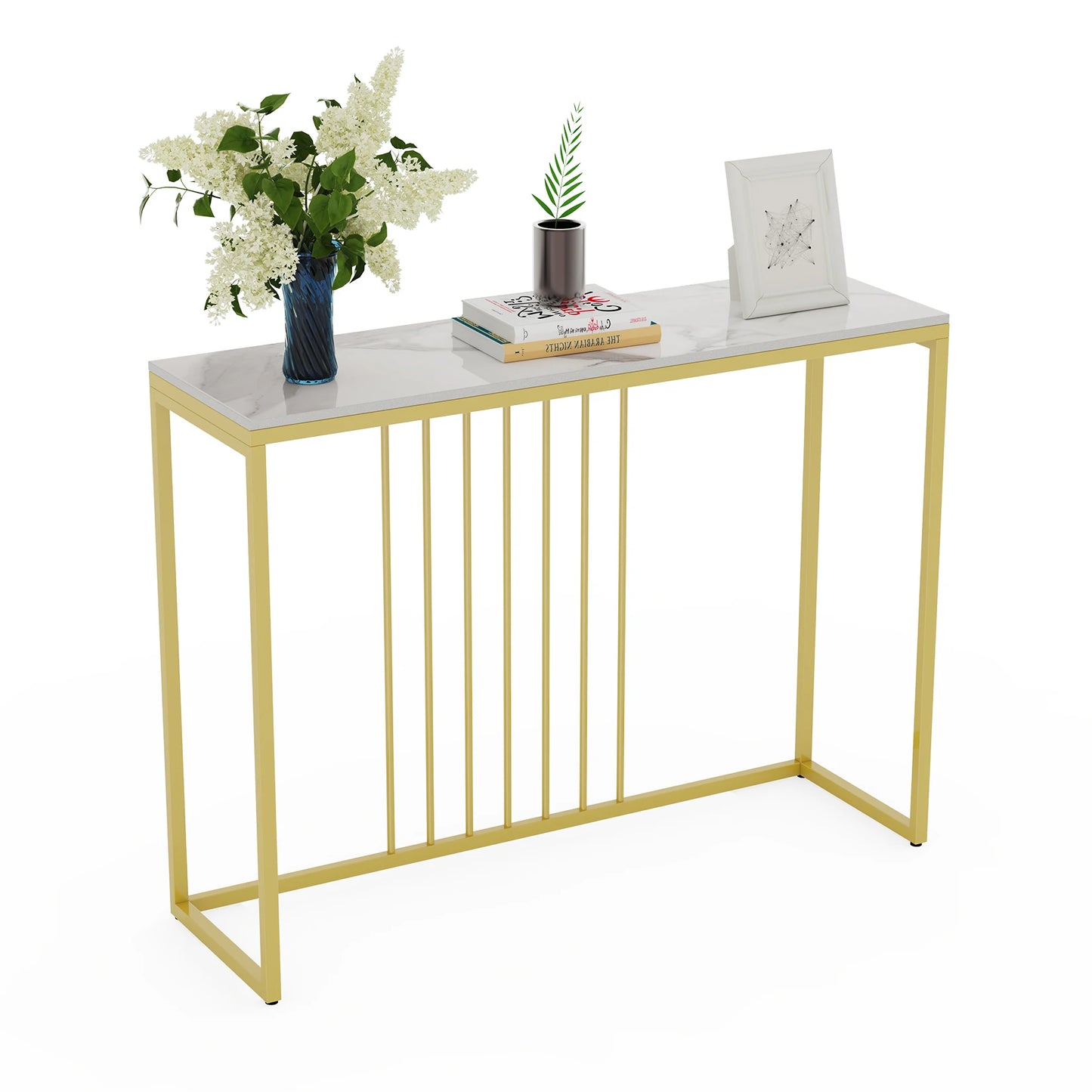 Modern Gold Accent Table Narrow Hallway Console